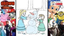 Frozen Coloring Pages and Once I Caught a Fish Nursery Rhymes for Kids! All FROZEN Kids Videos!