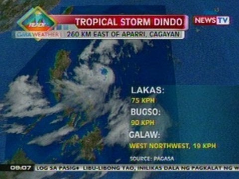 NTG: Bagyong Dindo, napanatili ang lakas nito habang kumikilos patungo sa dulong Hilagang Luzon