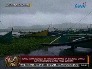 Download Video: 24 Oras: Ilang mangingisda, 'di pumalaot dahil sa bagyong Dindo; ilang residente, ayaw pang lumikas