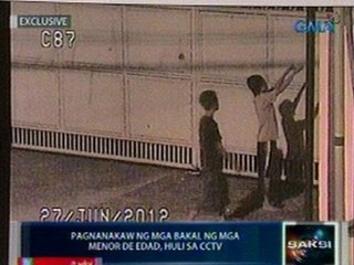 Saksi: Pagnanakaw ng mga bakal ng mga menor de edad, huli sa CCTV
