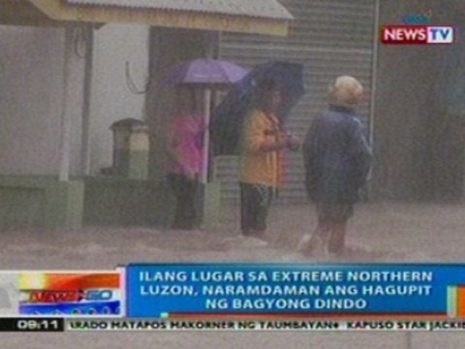 NTG: Ilang lugar sa extreme Northern Luzon, naramdaman ang hagupit ng bagyong Dindo