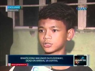 Saksi: Binatilyong nalunod sa floodway, dead on arrival sa ospital