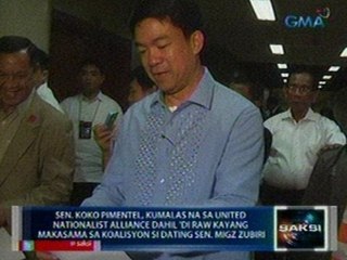 Saksi: Sen. Koko Pimentel, kumalas na sa UNA dahil 'di raw kayang makasama si Ex-Sen. Migz Zubiri