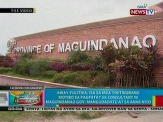 BP: Away-pulitika, isa sa tinitignang motibo sa pagpatay sa consultant ni Gov. Mangudadatu
