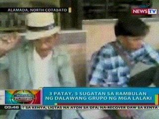 BP: 3 patay, 5 sugatan sa rambulan ng 2 grupo ng lalaki sa NCotabato