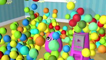Gumball Machine Ball Pit Show 3D for Kids Learn Colors with Surprise Eggs Color Balls