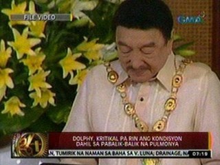 Download Video: 24 Oras: Dolphy, kritikal pa rin ang kondisyon dahil sa pabalik-balik na pulmonya