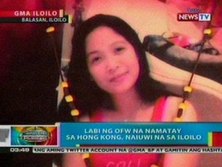 BP: Labi ng OFW na namatay sa Hong Kong, naiuwi na sa Iloilo