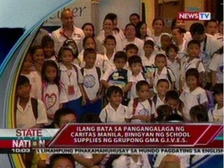 SONA: Ilang bata sa pangangalaga ng Caritas Manila, binigyan ng school supplies