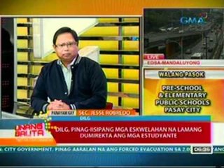 UB: DILG, pinag-iisipang mga ekswelahan na lamang dumirekta ang mga estudyante