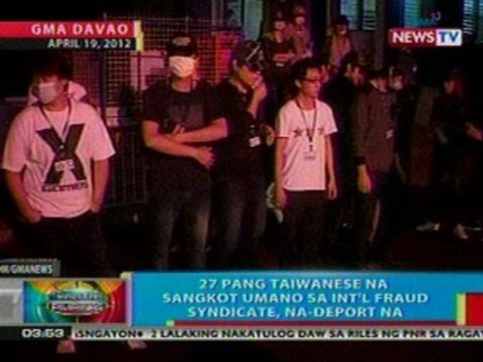 BP: 27 pang Taiwanese na sangkot sa int'l fraud syndicate sa Davao, na-deport na