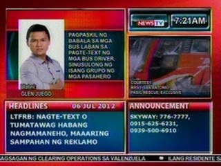 DB: Pagpaskil ng babala sa mga bus vs pagte-text ng mga bus driver, sinusulong