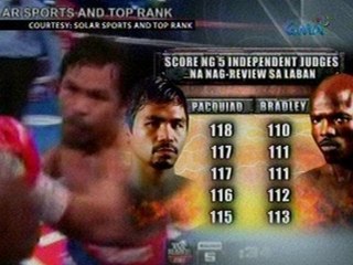 Nevada Atty. General's Office, wala raw nakitang anomalya sa resulta ng labang Pacquiao-Bradley