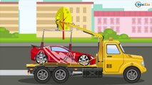 Yellow & Red Racing Cars and Taxi - The Big Race in the City of Cars Cartoons for Children