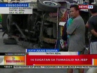 BT: 16 sugatan sa tumagilid na jeep sa Taytay, Rizal