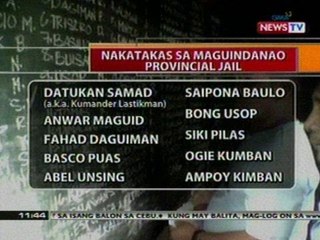 BT: 11 preso kabilang ang most wanted na si Datukan Samad alyas Lastikman sa Maguindanao, pumuga