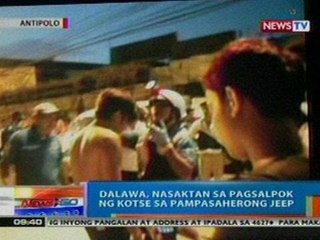 NTG: 2, nasaktan sa pagsalpok ng kotse sa pampasaherong jeep sa Antipolo