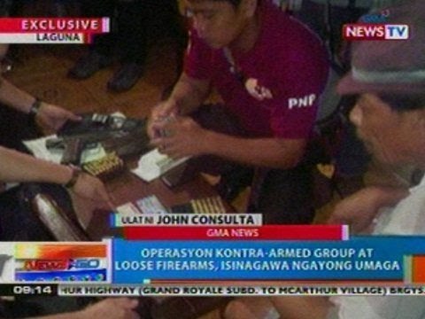 NTG: Operasyon vs armed group at loose firearms, isinagawa ngayong umaga sa Laguna