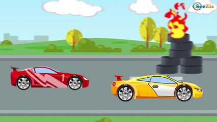 Araba ve Kamyon inşaat çizgi filmi türkçe (çocuklar için) | Kazma makinesi ve Çekici