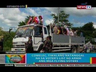 BP: Comelec, tiwalang natanggal na sa voter's list ng ARMM ang mga flying voters