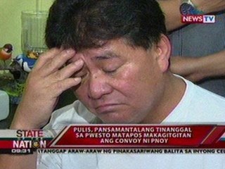 SONA: Pulis, pansamantalang tinanggal sa pwesto matapos makagitgitan ang convoy ni PNoy