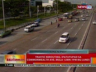 BT: Traffic rerouting, ipatutupad sa Commonwealth Ave. mula 12mn-7pm ng Lunes