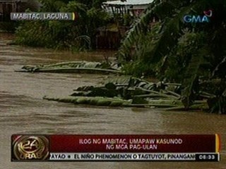 24 Oras - Ilog ng Mabitac, umapaw kasunod ng mga pag-ulan