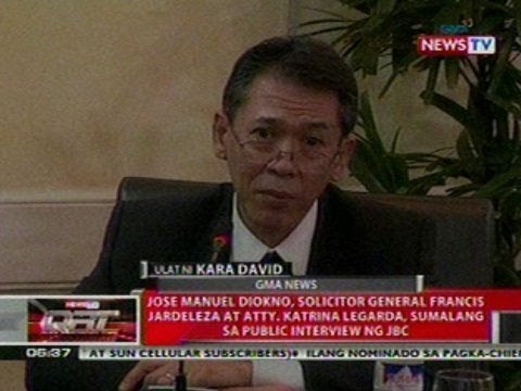 QRT: Atty. Diokno, Solicitor Gen. Jardeleza at Atty. Legarda, sumalang sa public interview ng JBC