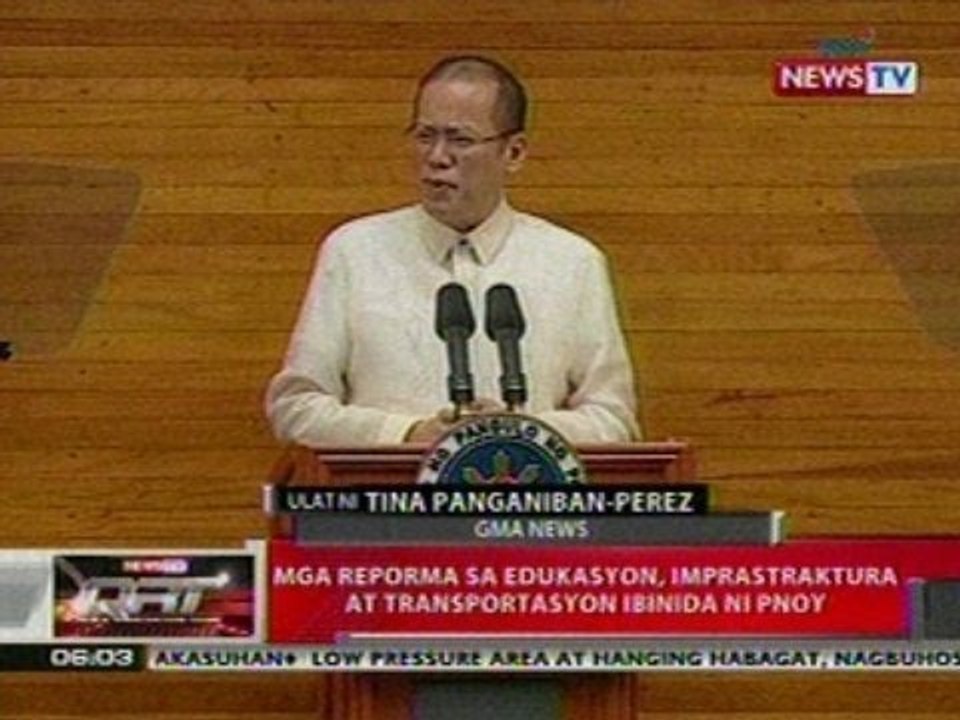 QRT: Mga reporma sa edukasyon, imprastraktura at transportasyon ibinida ni PNoy