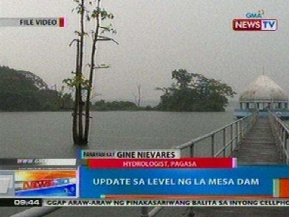 NTG: Update sa level ng La Mesa Dam