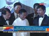 NTG: Rep. Manny Pacquiao, peacebuilding president na ng Rotary club of Manila 101