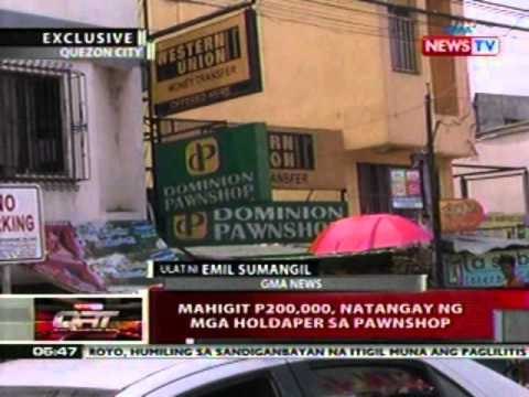 QRT: Mahigit P200,000 natangay ng mga holdaper sa pawnshop