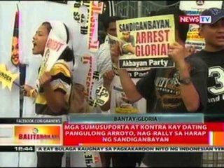 BT: Mga sumusuporta at kontra kay dating Pangulong Arroyo, nag-rally sa harap ng Sandiganbayan