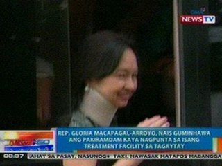 NTG: Rep. Gloria, nais guminhawa ang pakiramdam kaya nagpunta sa Tagaytay