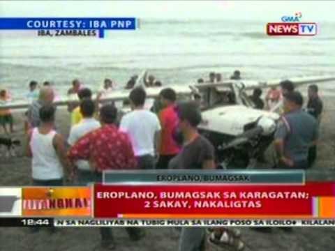 BT: Eroplano, bumagsak sa karagatan; 2 sakay, nakaligtas
