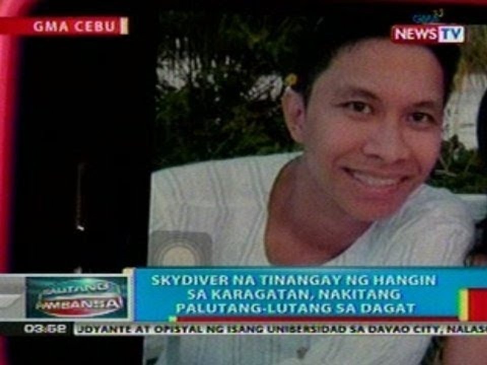 BP: Skydiver na tinangay ng hangin sa karagatan sa Cebu, nakitang palutang-lutang sa dagat