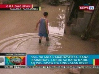 BP: 50% ng kabahayan sa Pangasinan, lubog sa baha dahil sa pag-apaw ng Sinucalan river