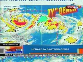 NTG: Update sa Bagyong Gener via PAGASA (July 31, 2012)
