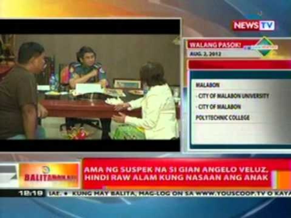 BT: Ama ng suspek na si Gian Angelo Veluz, handa raw makipagtulungan sa pulis