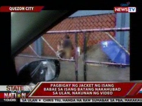SONA: Pagbigay ng jacket ng isang babae sa isang batang nakahubad sa ulan, nakunan ng video