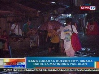 NTG: Ilang lugar sa QC, binaha dahil sa matinding pag-ulan