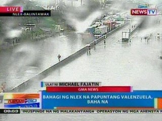NTG: Bahagi ng NLEX na papuntang Valenzuela, baha na