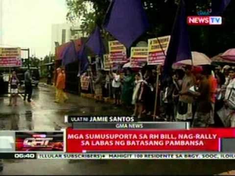 QRT: Mga sumusuporta sa RH Bill, nag-rally sa labas ng Batasang Pambansa
