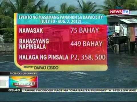BP: Epekto ng masamang panahon sa Davao City