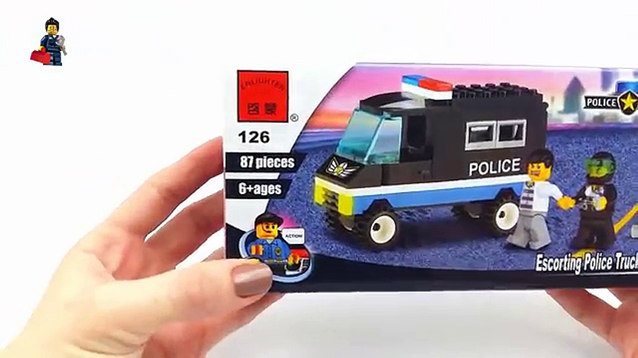 Lego City POLICE PATROL CAR. Brick Enlighten 126 Police Truck. Stop Motion Build Review