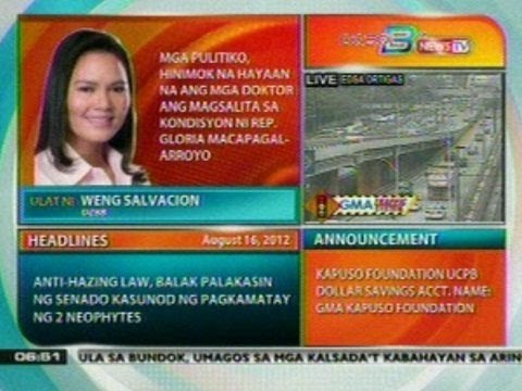 DB: Mga pulitiko, hinimok na hayaan na ang mga doktor ang magsalita sa kondisyon ni Rep. Gloria