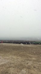 Tempête de neige lors de l'inauguration des éoliennes de Faux-Vesigneul