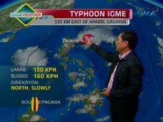24 Oras: Bagyong Igme, lalo pang   lumakas at naging isang typhoon na