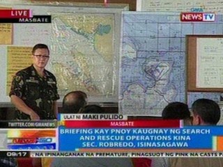 NTG: Briefing kay PNoy kaugnay sa search and rescue operations kina Sec. Robredo, isinasagawa
