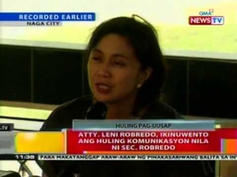 BT: Atty. Leni Robredo, ikinuwento ang huling komunikasyon nila ni Sec. Robredo